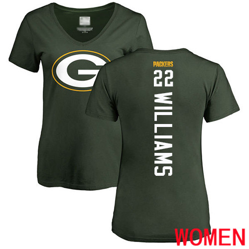 Green Bay Packers Green Women #22 Williams Dexter Backer Nike NFL T Shirt->nfl t-shirts->Sports Accessory